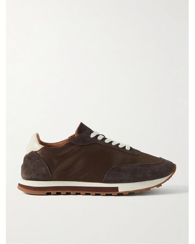The Row Owen Suede-trimmed Nylon Sneakers - Brown