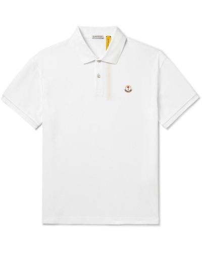Moncler Genius Palm Angels Logo-embroidered Cotton-piqué Polo Shirt - White