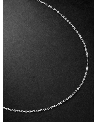 Viltier Magnetic White Gold Chain Necklace - Black