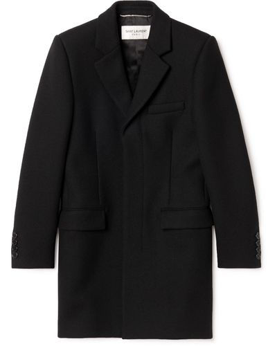 Saint Laurent Slim-fit Wool Coat - Black