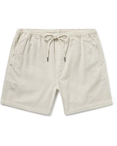 Faherty Straight-leg Organic Cotton-blend Corduroy Drawstring Shorts - White