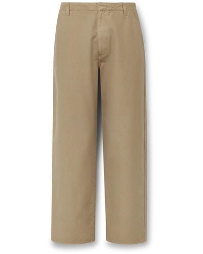 The Row Marlon Straight-leg Cotton Pants - Natural