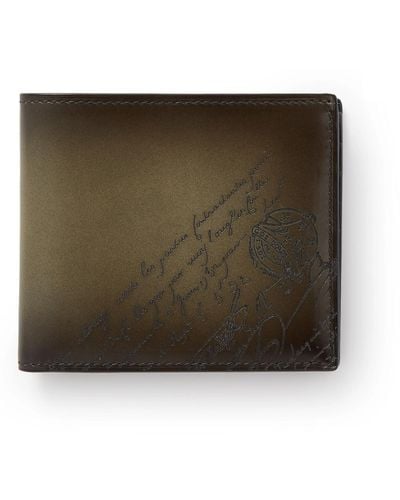 Berluti Makore Neo Scritto Venezia Leather Billfold Wallet - Green