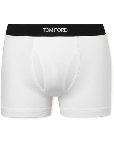 Tom Ford Stretch-cotton And Modal-blend Boxer Briefs - White