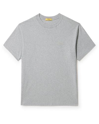 Dime Logo-embroidered Cotton-jersey T-shirt - Gray