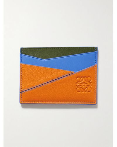Loewe Puzzle Logo-debossed Leather Cardholder - Orange