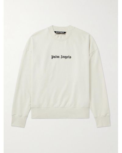Palm Angels Sweatshirt aus Baumwoll-Jersey mit Logoprint - Weiß