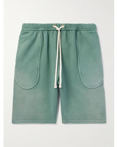Les Tien Invert gerade geschnittene Shorts aus Baumwoll-Jersey mit Kordelzugbund - Grün