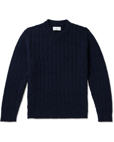 MR P. Cable-knit Wool Sweater - Blue