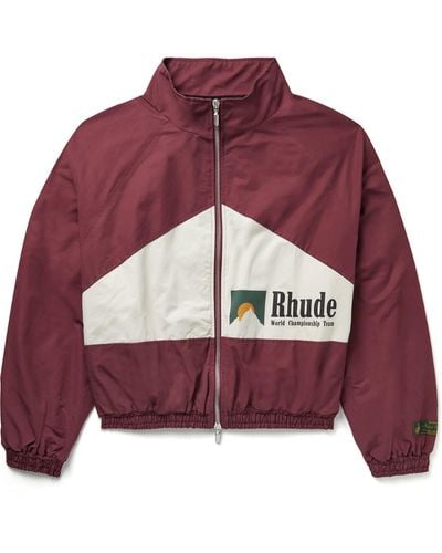 Rhude World Champions Logo-print Cotton-blend Jacket - Purple