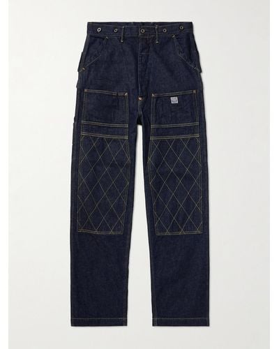 Kapital Lumber gerade geschnittene Jeans mit Kontrastnähten - Blau