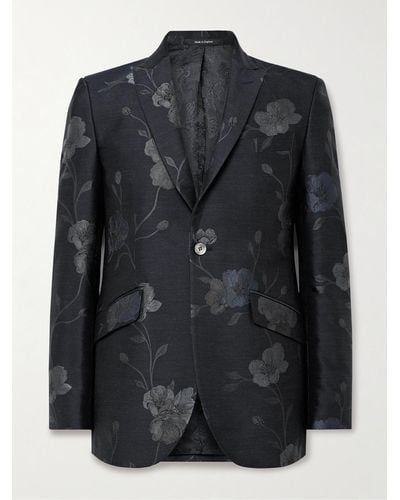 Favourbrook Newport Silk And Wool-blend Jacquard Tuxedo Jacket - Black