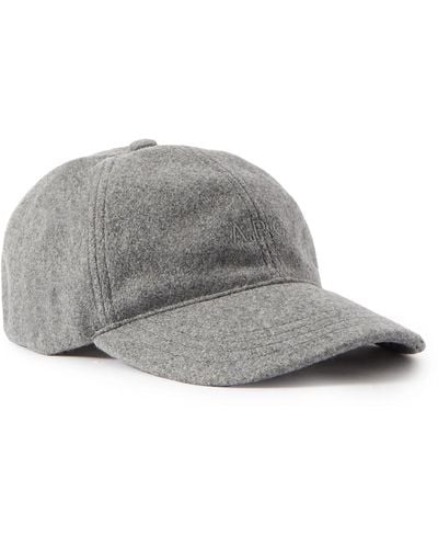 A.P.C. Charlie Logo-embroidered Wool-blend Baseball Cap - Gray