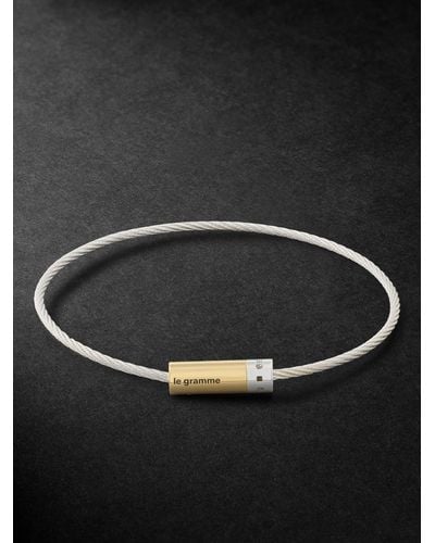 Le Gramme 7g 18-karat Gold And Sterling Silver Cable Bracelet - Black