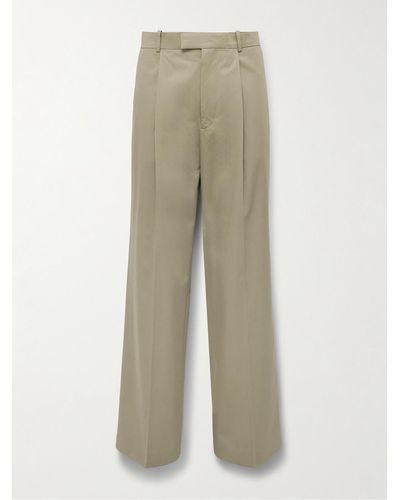 Rohe Straight-leg Pleated Virgin Wool Trousers - Natural
