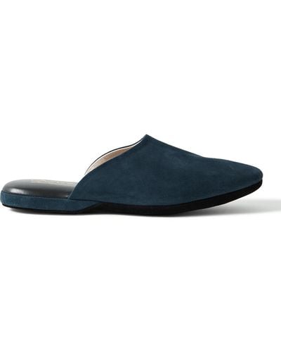 Charvet Suede Slippers - Blue