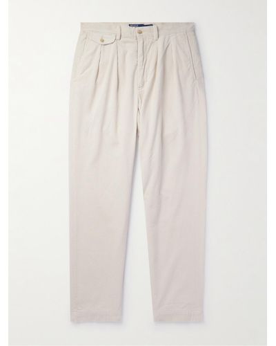 Polo Ralph Lauren Pantaloni a gamba dritta in velluto a coste di cotone Whitman - Neutro