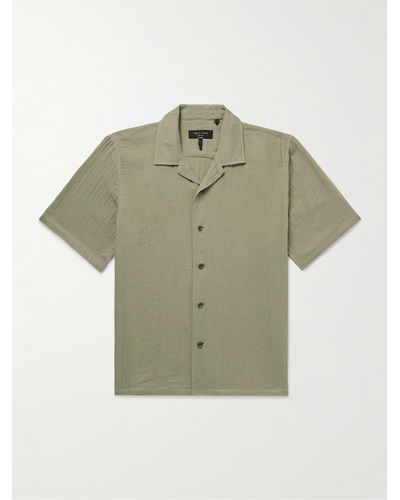 Rag & Bone Avery Resort Camp-collar Cotton-gauze Shirt - Green