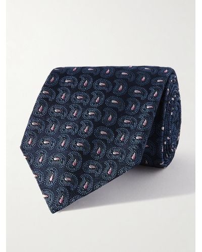 Etro Krawatte aus Seiden-Jacquard mit Paisley-Muster - Blau