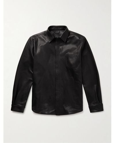 John Elliott Leather Shirt - Black