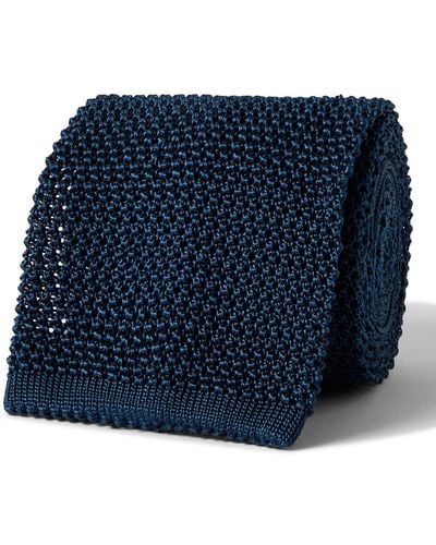 Rubinacci 6cm Knitted Silk Tie - Blue