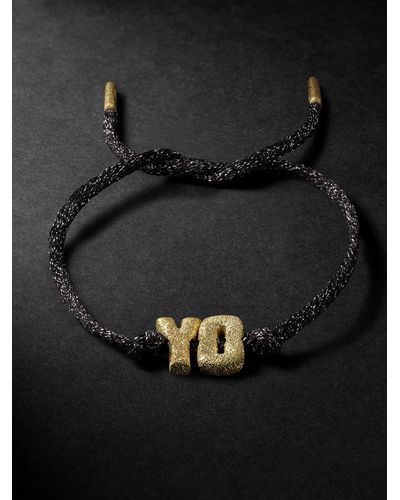 Carolina Bucci Forte Gold And Lurex Cord Bracelet - Black