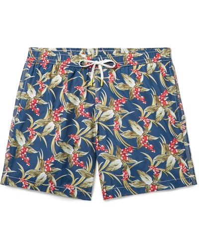 Hartford Mid-length Floral-print Recycled Swim Shorts - Blue
