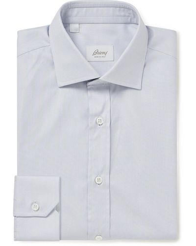 Brioni Textured Cotton Shirt - Blue