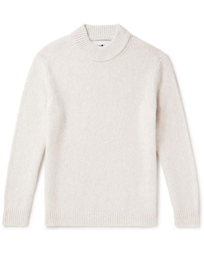 NN07 Nick 6367 Merino Wool-blend Mock-neck Sweater - White