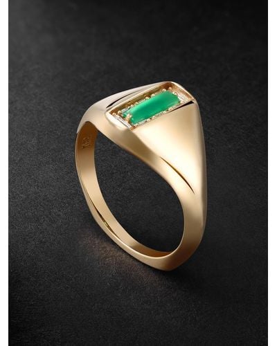 Suzanne Kalan Gold Chalcedony And Diamond Ring - Black