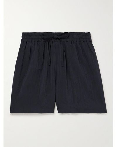 LE17SEPTEMBRE Novis Wide-leg Crinkled-taffeta Drawstring Shorts - Blue