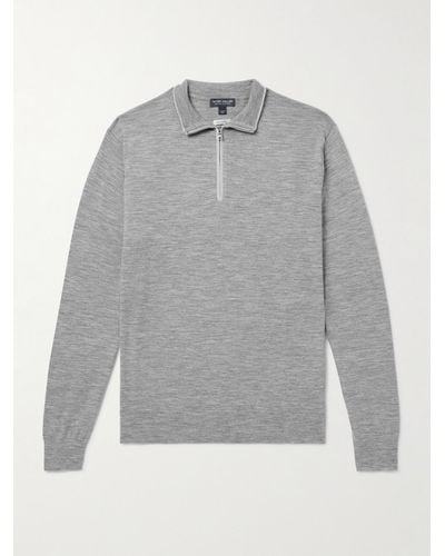 Peter Millar Excursionist Flex Wool-blend Half-zip Sweater - Grey