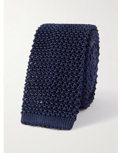 Charvet 5cm Knitted Silk Tie - Blue