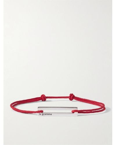Le Gramme 1.7g Cord And Sterling Silver Bracelet - Red