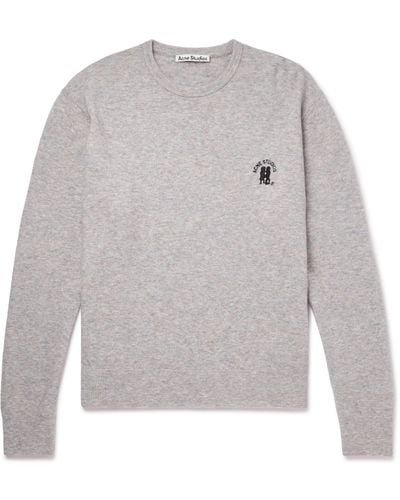 Acne Studios Kiza Logo-embroidered Knitted Sweater - Gray