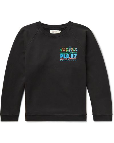 Pasadena Leisure Club Leisure Run Printed Cotton-jersey Sweatshirt - Black