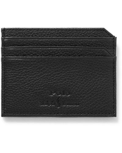Polo Ralph Lauren Logo-debossed Full-grain Leather Cardholder - Black