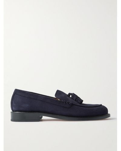 MR P. Tasselled Regenerated Suede By Evolo® Loafers - Blue