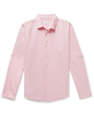 Onia Stretch Linen-blend Shirt - Pink