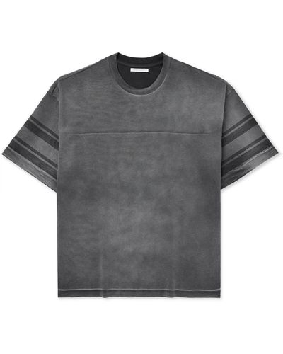 John Elliott Rush Practice Striped Cotton-jersey T-shirt - Gray