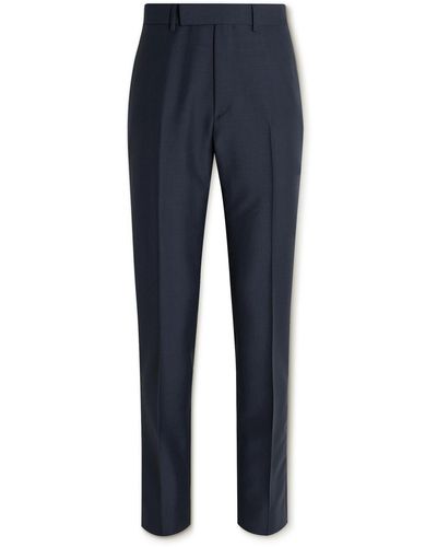 Kingsman Straight-leg Checked Mohair And Wool-blend Suit Pants - Blue