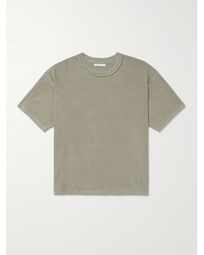 John Elliott T-shirt cropped in jersey di cotone Reversed - Grigio