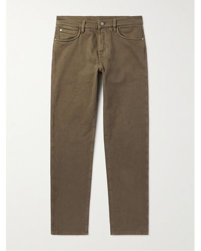 Loro Piana Quarona Slim-fit Stretch-cotton Twill Trousers - Natural