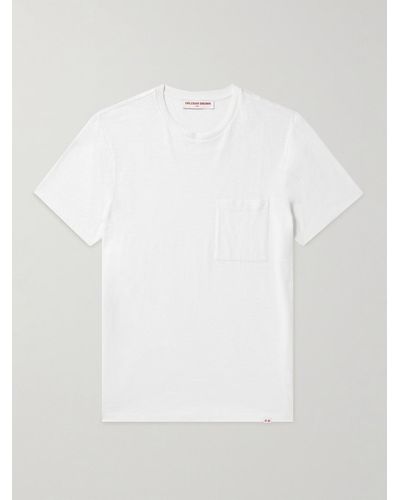Orlebar Brown T-shirt in jersey di cotone fiammato Classic - Bianco