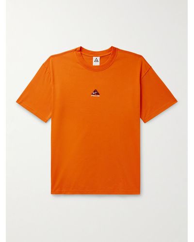 Nike T-shirt in jersey con logo ricamato ACG - Arancione