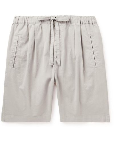 Massimo Alba Kevin Straight-leg Cotton-blend Canvas Drawstring Shorts - Gray