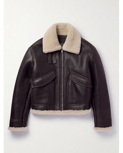 Givenchy Jacke aus Leder mit Shearling-Futter - Schwarz