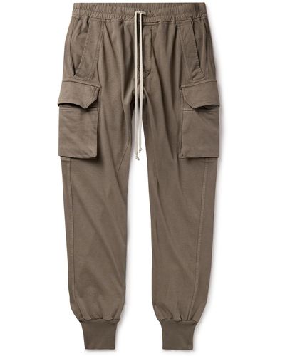 Rick Owens Mastodon Slim-fit Tapered Cotton-jersey Sweatpants - Natural