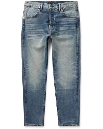 Tom Ford Slim-fit Garment-washed Selvedge Jeans - Blue