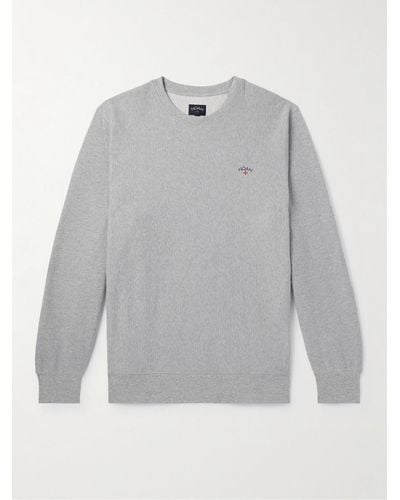 Noah Core Logo-embroidered Cotton-jersey Sweatshirt - Grey